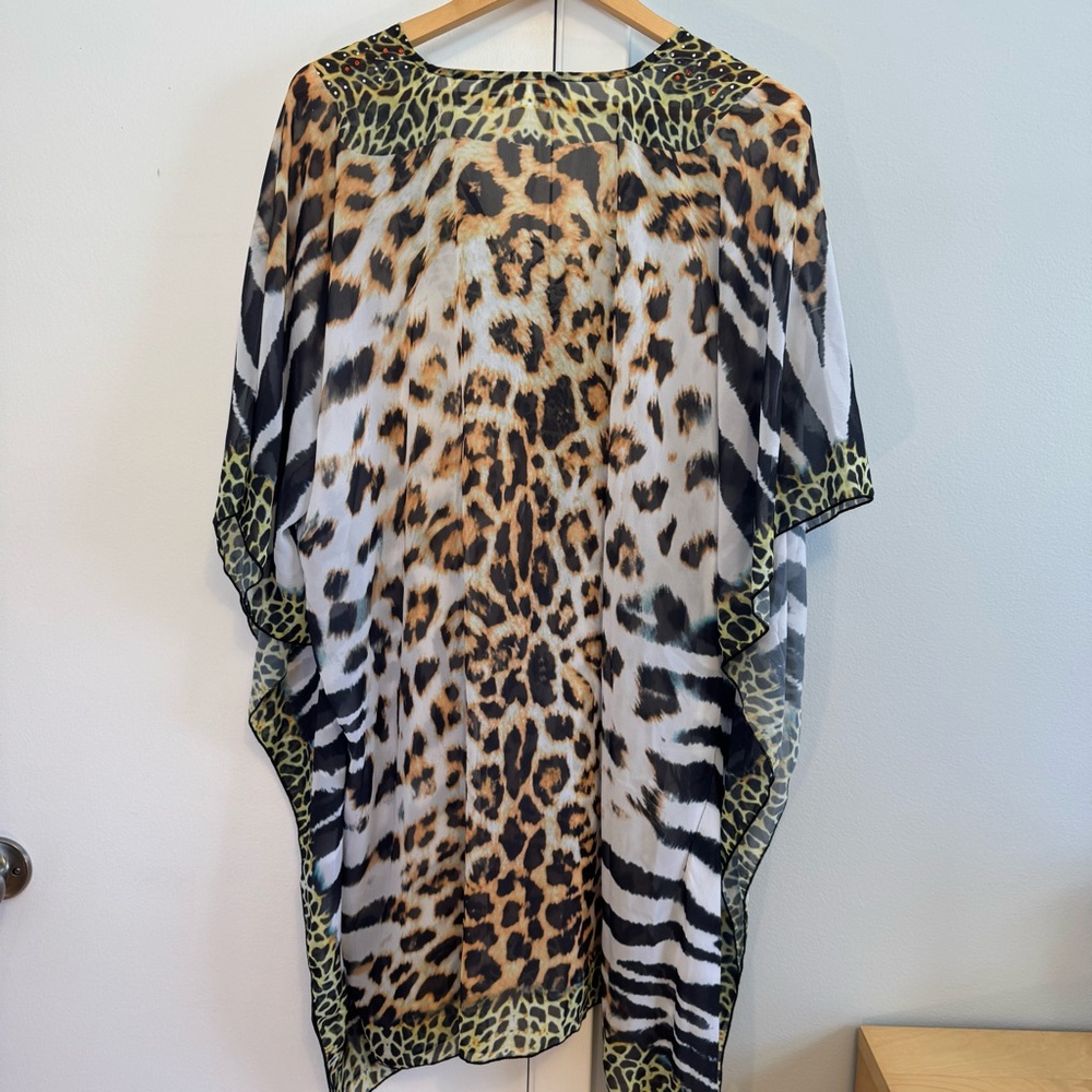 Boston Proper Multicolor Animal Print Kaftan - Picture 7 of 7